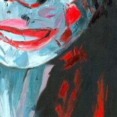 35W“x47H“ LE STARE FRANCOISE NIELLY-Style STRETCHED ORIGINAL OIL PAINTING CANVAS