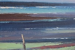 Beach at Low Tide Expansive Landscape Roland van Meerbeeck Oil Painting c1970s