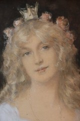 Monogramist EM – probably France around 1900 – portrait of a young princess