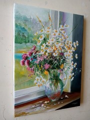 Wildflowers in Vase – Original Oil Painting on Canvas 35×25 cm