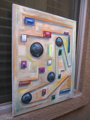 OVER AND OVER abstract modern NEW 16×20 original oil Painting Signed Crowell