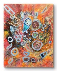 Expressionism 16×20 Ice Cream Handmade Signed Original Canvas Art Home Design