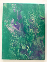 Original Abstract Acrylic Painting Stretched Canvas Wall Art Decor 9″x12″x0.6″