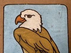 Vintage Bald Eagle Watercolor Gouache Tempera Original Unsigned Painting