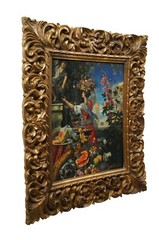 Flowers Fruit Woman Picking Grapes Still Life Painting After Christian Berentz