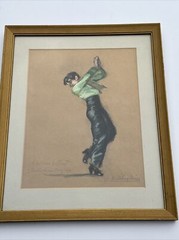 RAMON RIBAS RUIS PAINTING FLAMENCO DANCER LISTED FAMOUS PORTRAIT VINTAGE 1960’S