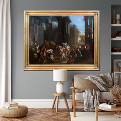 Huge 17th century Abduction Of Helen Of Troy Trojan War by – FRANCESCO MONTI