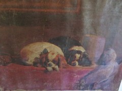 Antique King Cavalier w Bows Cavalier’s Painting 1800’s or earlier Need TLC