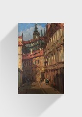 Oil painting Old Town Ukrainian painter canvas Unframed original Decor landscape