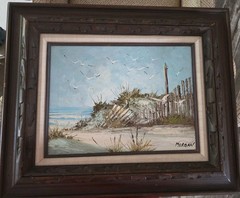 Oil Painting By Alfred G. Morgan, Orginal Coastal Oil Painting Signed & Framed