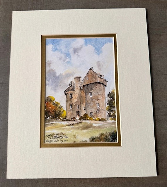 Original Watercolor Painting „Claypotts Castle“ in Scotland – by Martin Goode