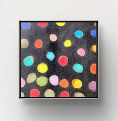 Hand Painted Colorful Abstract Pattern 9×9 Acrylic on Wood, Holly Hammond