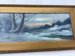 In the Manner of William Henry Chandler Winter Pastel Nice Original Frame