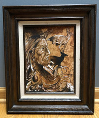 Vintage Jeff Gulbransen Running Deer Native American Indian Chief Painting 15×18