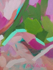 Mona Vivar 20×16 Abstract Floral Tulip Contemporary Painting Original Art