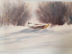GORDON ROBINSON (1920-1979) ORIGINAL WINTER LANDSCAPE WATERCOLOR PAINTING