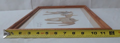 Banana Leaf Collage Folk Art Painting Farmer & Donkey Jamaica Framed Original
