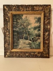 Antique Watercolor Landscape Painting Laura Elizabeth Hunter Nicely Framed 1860s