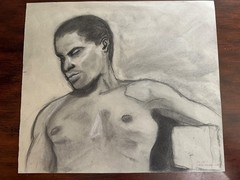 CHUCK GIBBON ALBUQUERQUE N.M. PORTRAIT DRAWING ON PAPER 12″ X 13.75″ 1993