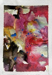 Miss Rina Small Abstract Art 6”x4” Original Watercolor Painting Dreamscape 8