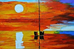 Leonid Afremov-„By the Sunset“-Original Oil/Gall Wrapped Canvas/Hand Signed/COA