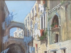 🔥 Antique Old Italian European Impressionist Cityscape Painting, Yves GIANNI