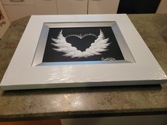 Beautiful HEARTS OF HOPE Michael Godard Mixed Media Painting Framed