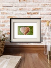 Copper Heart Original Abstract 5×7 Watercolor Paper Signed Contemporary Wall Art