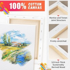 Artist-Ready Stretched Canvases, 2 Pack in 8×10 & 11×14 for Instant Creativity