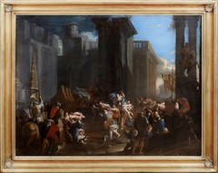 Huge 17th century Abduction Of Helen Of Troy Trojan War by – FRANCESCO MONTI