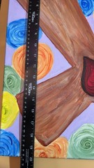 Original Cross with Heart & Roses Acrylic Painting | Faith Folk Art 16×20 Canvas