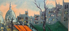 Expressionism oil painting oil painting masterpiece landscape city people 147