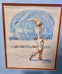 William Sloan AP & Signed Golfer – Framed size is 15 x 17 – Robert Sills Gallery