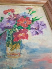 Oil Painting IMPRESSIONISM Contemporary Still Life FLOWERS 18×15″ Artist Signed