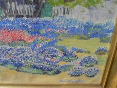 Texas art vintage painting bluebonnet landscape Pearl Robison Burns 1885-1958