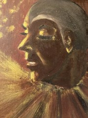 Vintage MCM 1960 Original Painting Portrait Of A Flamboyant Man 18”x15”