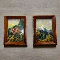 Vintage 1950’s Nuremberg, Germany Reverse Glass Small Paintings Set – Numbered