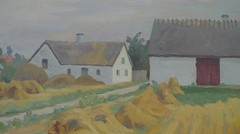 Impressionist Arthur Brener 1886-1959 Dorflandschaft With Kornpuppen -ölgemälde
