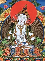 VAJRASATTVA ORIGINAL TIBETAN THANGKA PAINTING WITH HIGH QUALITY SILK BROCADE