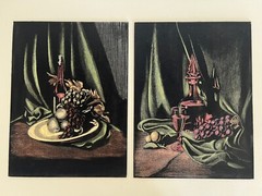 Vintage 1960’s BlackVelvet Oil Painting Still Life Unframed (2) On Hardboard