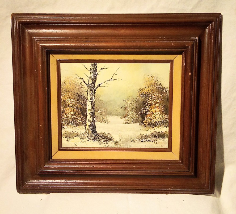1940s R. Thomas Framed Oil Painting