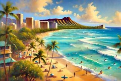 Original art giclée painting „Honolulu“ signed/numbered