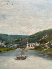 Impressionist Emile Ancelet (1865-1951) – River Landscape, 1892