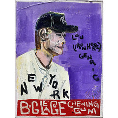 Lou Gehrig Art 12x9in Acrylic Painting by Sergio Santos elsantosworld