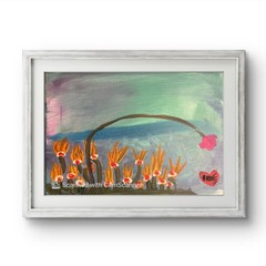 BLESSED#970 Seaside Pink Floral 12×9 Original Canvas Neo Abstract Expressionism