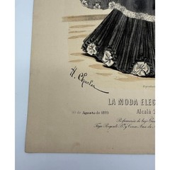 Antique 1893 Spanish Fashion Plate La Moda Elegante Ilustrada Madrid Print