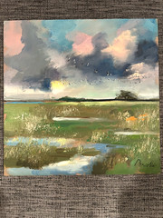 1 of 9 Landscape UKRAINE Original Oil painting DEMENKO NATALIA 8×8″ Signed WOW!