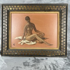 Sandor Klein Female Nude Painting Signed Oil On Board Mid Century Expressionism