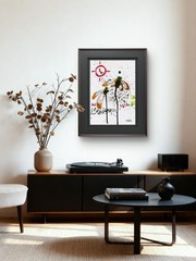 Original Ink Portrait Painting A4 Mixed Media Neo-Expressionism Signed COA #33