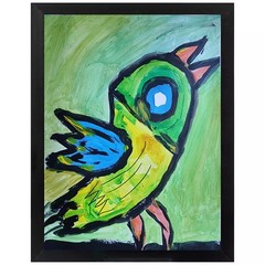 Abstract/Impressionism 9 x 12 Yellow Bird Modern Handmade Colorful Art Painting